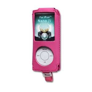   LEATHER Case LC002 IPOD NANO4 HOT PINK Cell Phones & Accessories