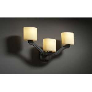  CandleAria Bend Three Light Wall Sconce Shade Color Amber 