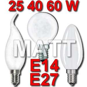 Glühlampe Kerze Windstoss Kugel Matt E14 & E27 Wattage 25 40 60 Watt 