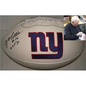Tittle Autographed/Hand Signed New York Giants Logo Football 