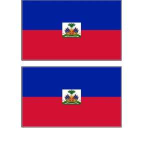  2 Haiti Haitian Flag Stickers Decal Bumper Window Laptop 