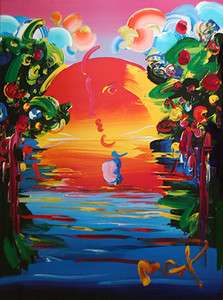PETER MAX BETTER WORLD III ORIGINAL HAND SIGNED ACRYLIC AND LITHO ON 