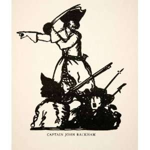  1930 Lithograph Captain John Rackam Calico Jack Pirate 