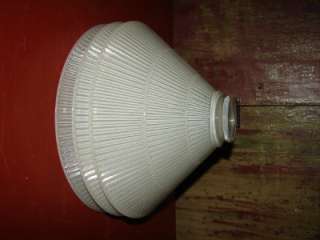 Vintage/Antique 3 White Glass Globe Ribbed Lamp Ceiling Light Fixture 