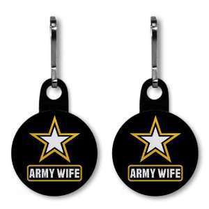 Salute to US Military ARMY WIFE on a 2 Pack of 1 inch Zipper Pull 