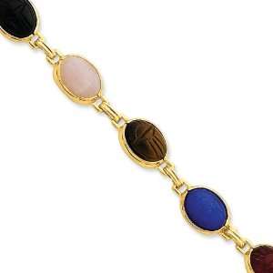  Sterling Silver & Vermeil Scarab Bracelet Jewelry