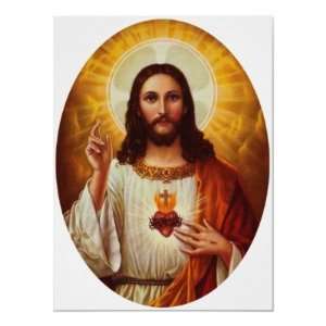    Lord Jesus Christ and the Sacred Heart Print
