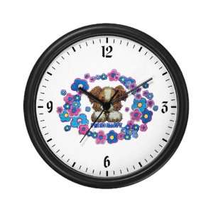  Wall Clock Im So Happy Puppy Dog with Flowers Everything 
