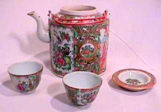description rose medallion chinese export porcelain handpainted tea 