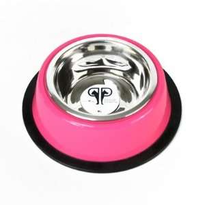   Two Piece Dog Bowl with Skid Stop in Pink Size 32 oz.