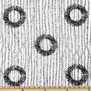  44 Wide Abstract Circles White/Black Fabric By The Yard 