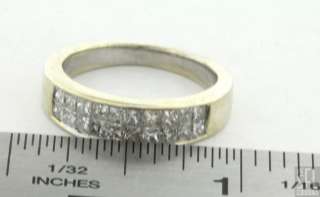 14K GOLD ELEGANT 1.0CT PRINCESS CUT DIAMOND CLUSTER WEDDING BAND RING 