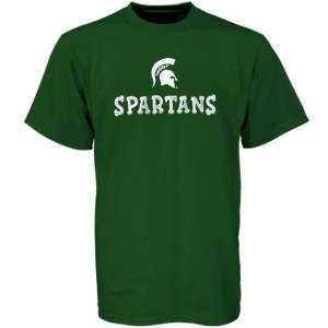  Michigan State Spartans Green Youth Team Logo T shirt 