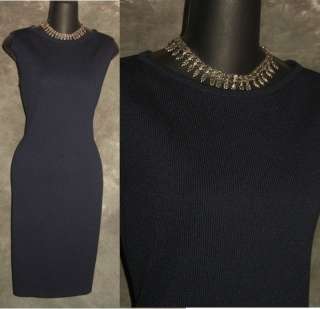 St John Collection by Marie Gray navy blue knit dress sz 4 6  