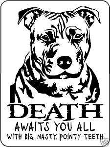 PIT BULL GUARD DOG Aluminum Sign Vinyl Decal 3366  