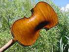   REICHERT VIOLIN LABEL READS 1899 QUILTED MAPLE DRESDEN 1 PC BACK