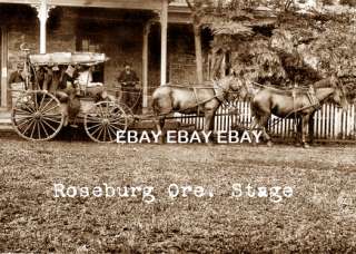 1900S ROSEBURG OREGON OR STAGE COACH STAGECOACH PHOTO  