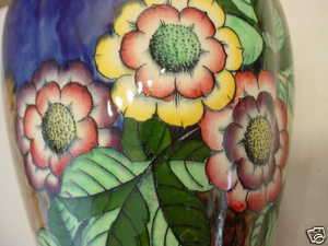   Gaudy Moorcroft H & K Tunstall Gaiety England Pottery Vase Lamp  