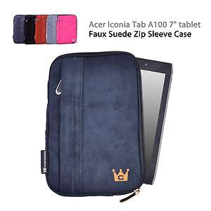   Suede Sleeve Case for Acer Iconia Tab A100 7 Tablet   Navy  