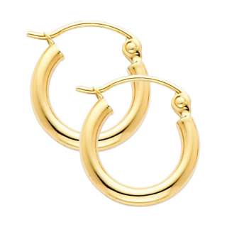 14K Yellow Gold 2mm Thickness Classic High Polished Hinged Hoop 