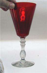 Old Morgantown Ruby Glass Plantation Goblet 8Available  