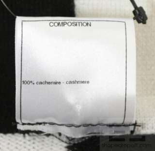 Chanel Cream & Black Short Sleeve Cashmere Sweater Size 38  