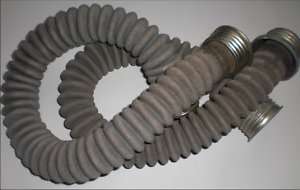 Gas mask hose (2X)   rubber/fabric tube   SALE  