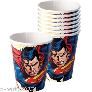 SUPERMAN ~ Super Hero Party Supplies ~ 9 oz CUPS 726528175203  