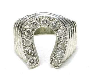 Vintage 10k White Gold & 1/2 ct Diamond Horseshoe ring  
