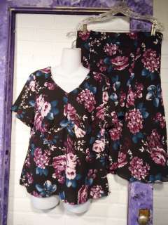Black/Violet Skirt Top Dress Set ~ JACLYN SMITH ~ 12  