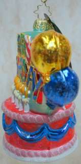 RADKO Make A Wish ORNAMENT Cake HAPPY BIRTHDAY 1014510  