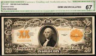   Fr#1187 $20,1922 Series Gold Certificate Rare Superb Gem Note  