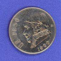 1980 UN PESO MEXICAN COIN MEXICO  