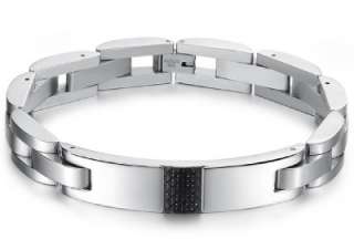 JB12 Men Stainless Steel Carbon Fiber Bangle Bracelet  