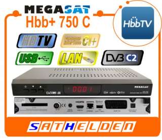 Megasat Hbb+ 750 C CI+ USB LAN DLNA HDTV Kabel Receiver HbbTV 