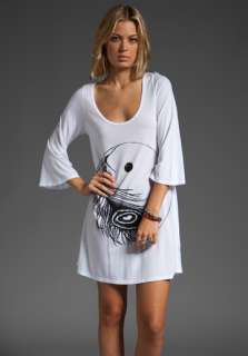 LAUREN MOSHI Ying Yang Penny 3/4 Bell Sleeve Dress in White at Revolve 