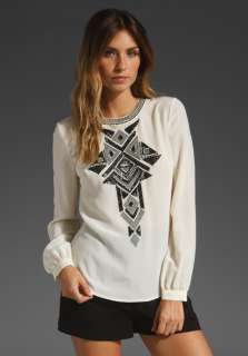 TRINA TURK Melodie Sequin Detail Top in Ivory/Black at Revolve 
