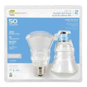 EcoSmart 14 Watt (50W) R20 Daylight CFL Light Bulbs (2 Pack 
