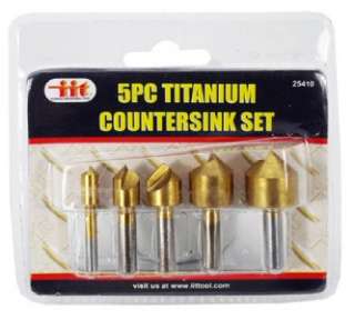 5Pc Titanium Countersink Bit Set 1/4 3/4 Drill Bits  