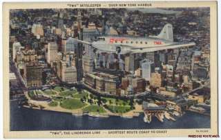 TWA SKYSLEEPER Over NYC 1937 6cent AIRMAIL Stamp Cancel  
