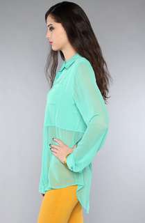   Buttondown Top in Mint Julep  Karmaloop   Global Concrete Culture