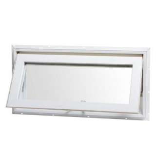 Vinyl Awning Window, 32 in. x 16 in., White, Top Hinge, with Insulated 