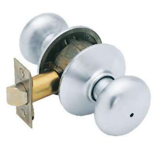 Schlage Plymouth Satin Chrome Bed and Bath Knob F40 PLY 626 at The 