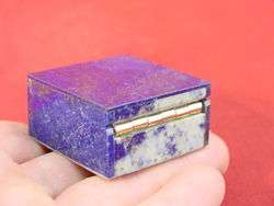 BUTW Lapis lazuli jewelry box lapidary carving 6388A  