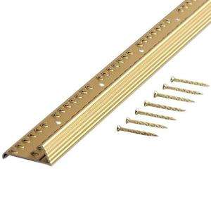 MD Building Products Satin Brass Fluted 36 in. Carpet Gripper with 