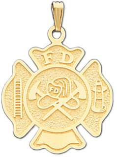 Silver Gold Firefighter Fireman Badge Pendant Charm  