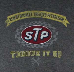STP Torque Motor Oil Logo Retro Hybrid Tee Shirt Medium  