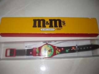 Vintage 1994 M&M Watch Quartz Plastic Printed NEW BOX  