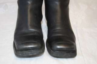   WOMENS 5.5 TALL CLASSIC BLACK SUPPLE GENUINE LEATHER BOOTS %^  