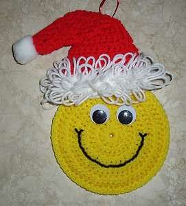 SANTA SMILEY FACE POTHOLDER Crochet CHRISTMAS Smile NEW  